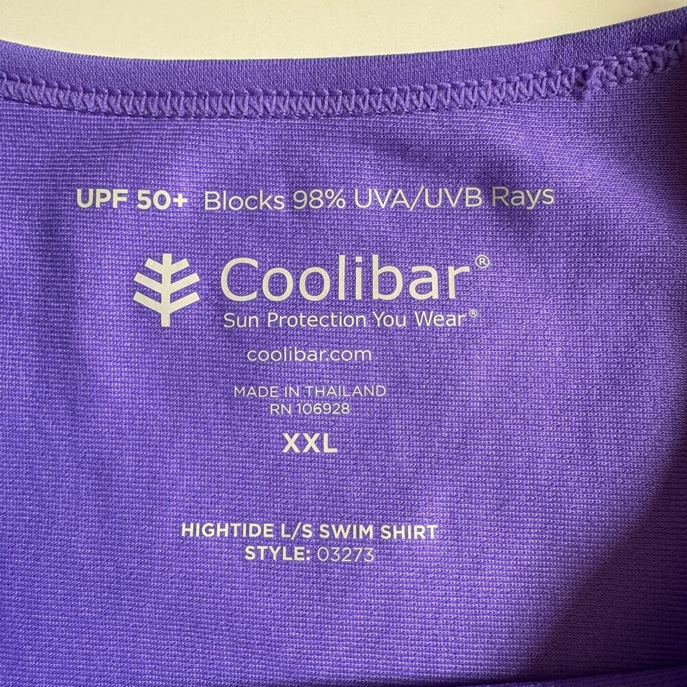 Coolibar Hightide Long Sleeve Swim Shirt Womens XXL Amethyst Crew UPF 50+ 03273 - Picture 11 of 13